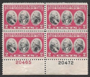 Doyle's_Stamps: 1931 MNH Yorktown 150th Anniversary PNB, Scott #703**