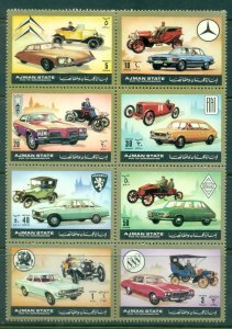 Ajman 1972 Mi#1418-1425 Traditional & Modern Automobiles MLH