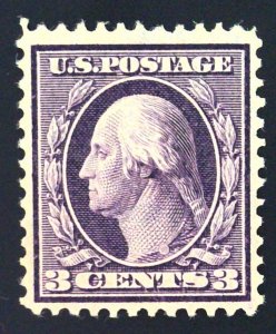 Scott #333 - VF - 3c Deep Violet - Type I - Washington - MNH - 1908