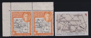 Falkland Islands, SG G6b, MNH pair Missing I variety