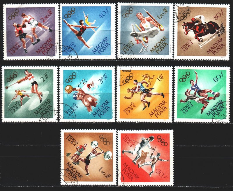 Hungary. 1964. 2031-40. Tokyo Summer Olympics. USED.