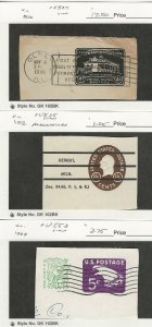 United States Postage Stamp, #U527, U535, U553 Used, 1932-68, JFZ