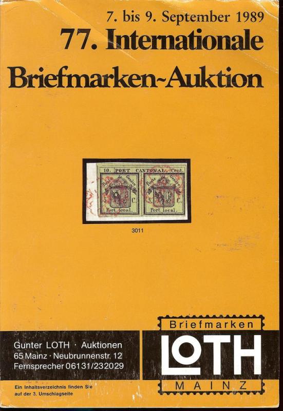 77. Loth-Briefmarken-Auktion: Internationale Briefmarkena...