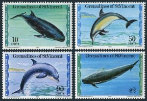 St Vincent Gren 183-186,MNH.Michel 182-185. Dolphins,Whales 1980.