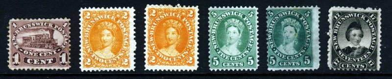 NEW BRUNSWICK CANADA QV 1860-63 Part Set to 17c. SG 7 to SG 19 MINT & MNG