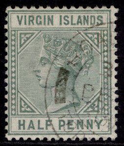 BRITISH VIRGIN ISLANDS QV SG27, ½d dull green, VERY FINE USED. Cat £18.