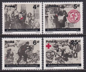 Poland 1984 Sc 2634-7 Warsaw Uprising 40th Anniversary Stamp MNH