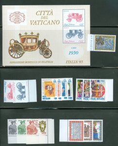 Vatican City 1985 Compete MNH Year Set