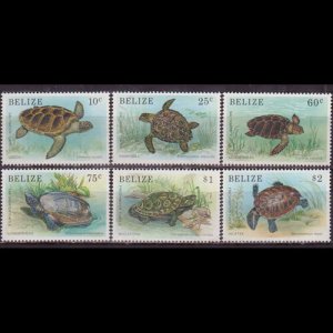 BELIZE 1990 - Scott# 945-50 Turtles Set of 6 NH