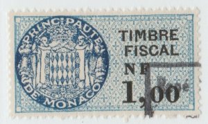 Monaco France revenue fiscal stamp 5-9-21- scarce