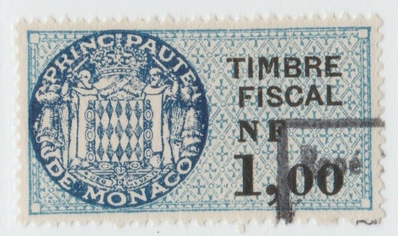 Monaco France revenue fiscal stamp 5-9-21- scarce