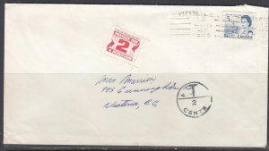 Canada - Jan 1968 Victoria, BC Short Paid Domestic Cover
