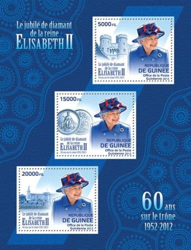 GUINEA 2012 SHEET QUEEN ELIZABETH ROYALTY DIAMOND JUBILEE