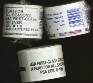 Flags For All Seasons Three Coil Rolls of One Hundred Stamps - Stuart Katz