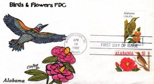 #1953 Alabama Birds - Flowers Combo Slyter FDC