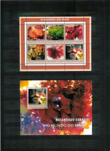 Mozambique - MARINE LIFE - SHEET & M/S - MNH