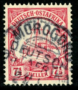 East Africa 1905 Germany 7½h Yacht Ship Unwatermark Scott # 24 VFU SON R161