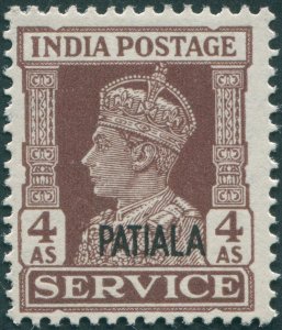 Patiala 1943 4a brown Official SGO80 unused