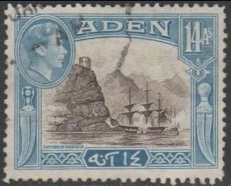 Aden 1945	14a 'Capture of Aden, 1839' used