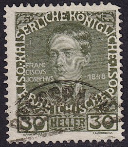 Austria - 1908 - Scott #119a - used - PRESSBAUM pmk