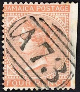 Jamaica SG11a 4d Wmk CC St Anns Bay A73 Pmk