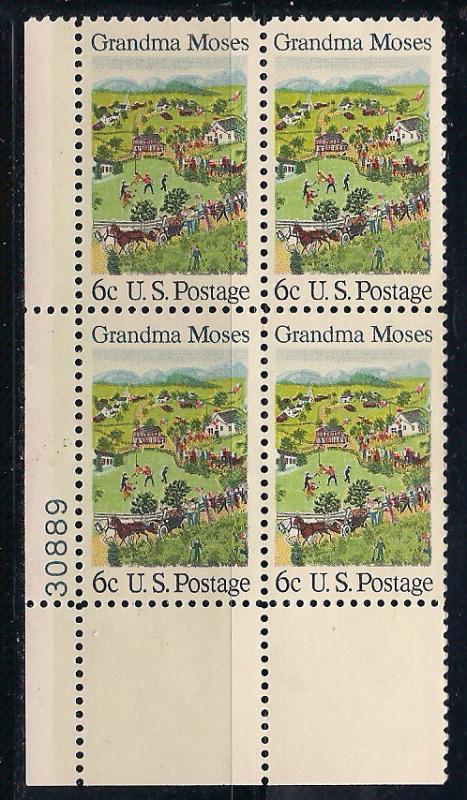 Plt Blk Sc# 1370 Grandma Moses MNH #30889 LL