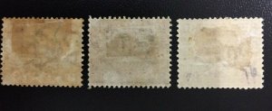 Malaya 1900-01 Federated Malay States FMS Tiger 3V Varieties MH CA SG#16 M1790