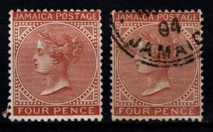 Jamaica 1883-97 Victoria Def., 4d red-brown [Mint/Used]