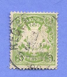 Bavaria Scott #59 2pf Coat of Arms CV $2.10, Used