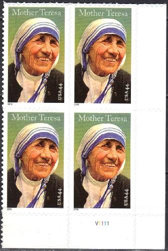 #4475, PB-4. PL# V1111L/R.  \Mother Teresa\  MNH  44 cent 