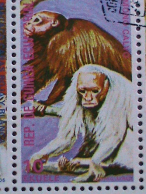 EQUATORIAL GUINEA-1974 WORLD FAMOUS LOVELY MONKIES  CTO SHEET-VERY FINE