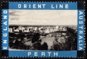 1930's Australia Poster Stamp The Orient Steam Navigation Company Perth