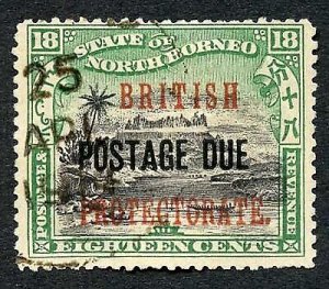 North Borneo SGD48 18c Black and Green Post Due used Cat 30 Pounds