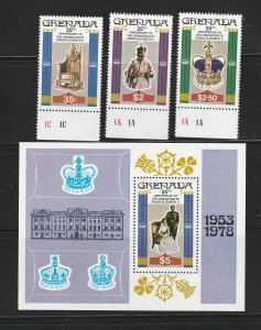 Grenada 873-876 Set MNH Queen Elizabeth Coronation Anniversary