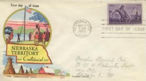 1954 Nebraska Territory Centennial (Scott 1060) Fluegel