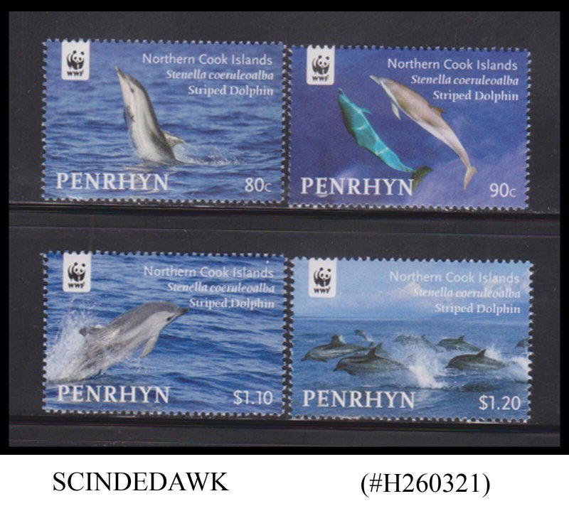 COOK ISLANDS PENRHYN - 2010 DOLPHINS / FISH WORLD WILDLIFE FUND WWF 4V MNH