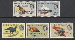 British Honduras 182-186 Birds MNH VF