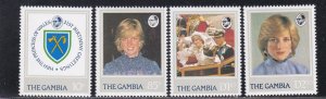 Gambia # 447-450,Princess Diana's 21st Birthday, Mint NH, 1/2 Cat.