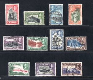 Ceylon #264-274,  F/VF, Used, Complete Set, CV $46.85 ....  1290218