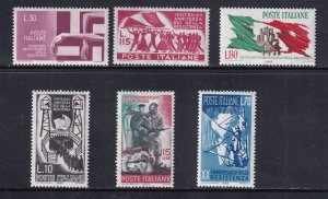 Italy #903-908  MNH 1965 resistance movement WW II