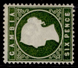 GAMBIA QV SG33c, 6d deep bronze-green, LH MINT. Cat £48.