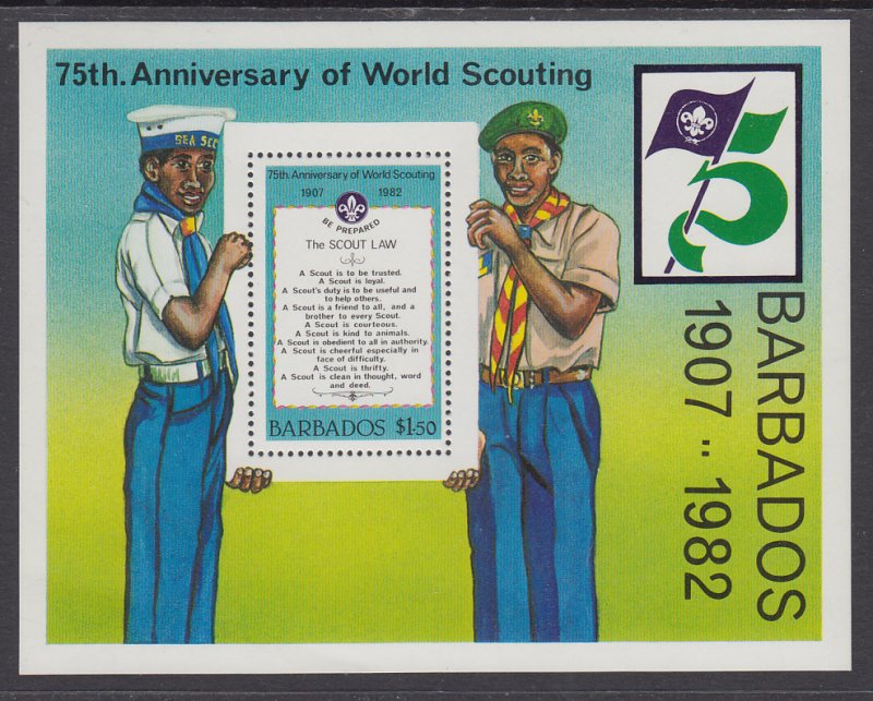 Barbados 593 Scouts Souvenir Sheet MNH VF