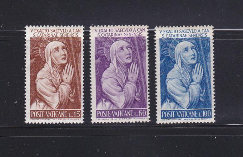 Vatican 335-337 Set MNH St Catherine Of Siena (B)