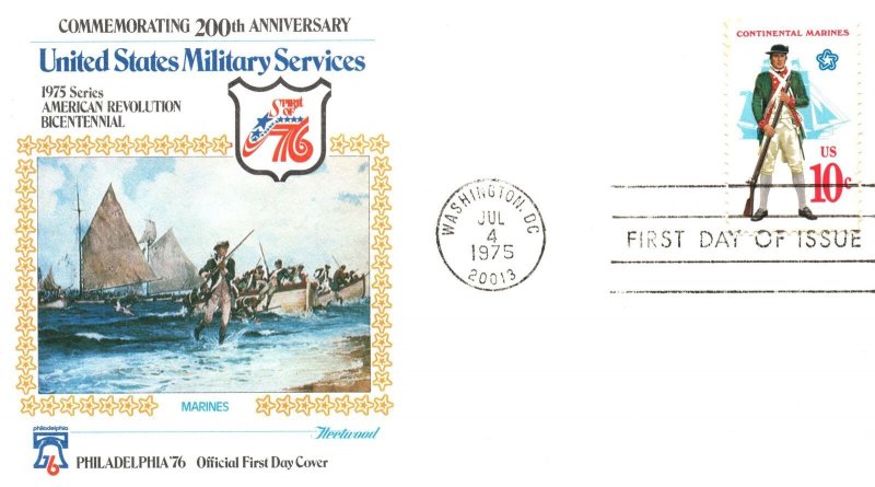 US FIRST DAY COVERS UNITED STATES MILITARY SERVICES BICENTENNIAL FLEETWOOD (4)