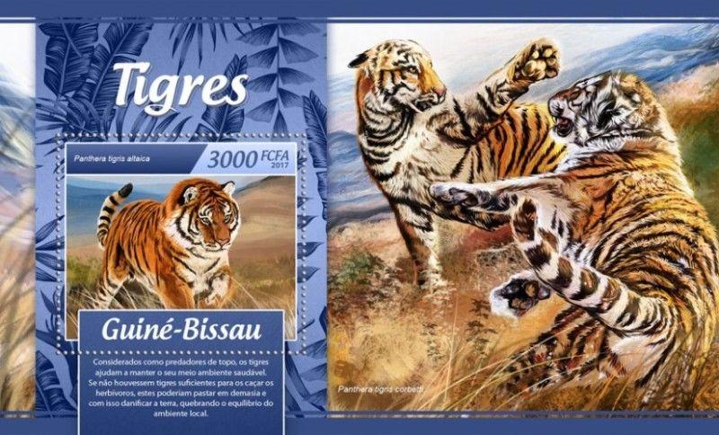 Guinea-Bissau - 2017 Tigers on Stamps - Stamp Souvenir Sheet-GB17106b