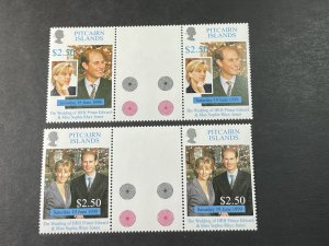 PITCAIRN ISLANDS # 505-506-MINT NEVER/HINGED-COMPLETE SET OF GUTTER PAIRS-1999