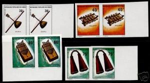 Congo PR 340-3 Imperf Pairs MNH Musical Instruments