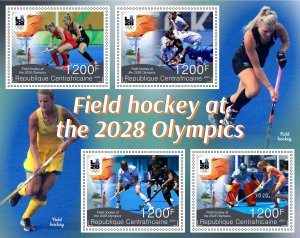 Stamps. Olympic 2028 LA Field Hockey 2024 year 1+1 sheets perforated