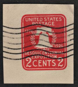 SC#U522 2¢ Sesquicentennial Cut Square (1926) Used