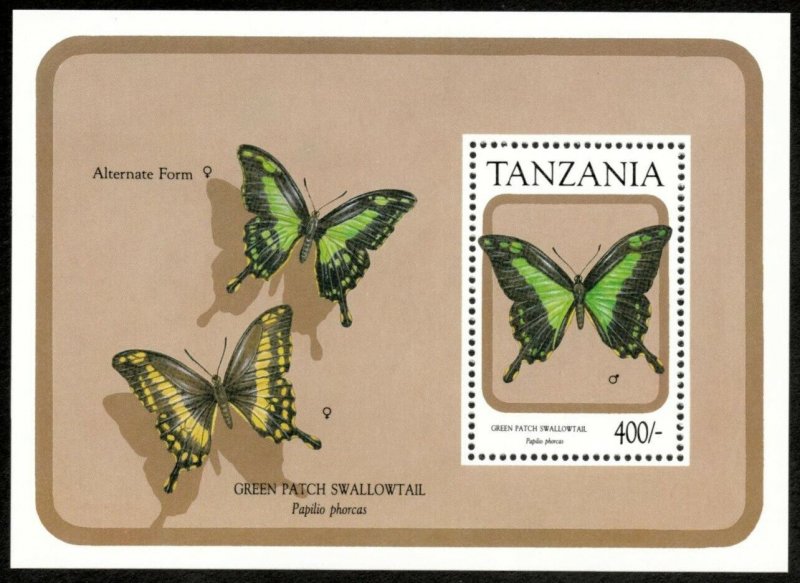 Tanzania 1991 - Butterflies, Swallowtail - Souvenir Sheet - Scott 738 - MNH